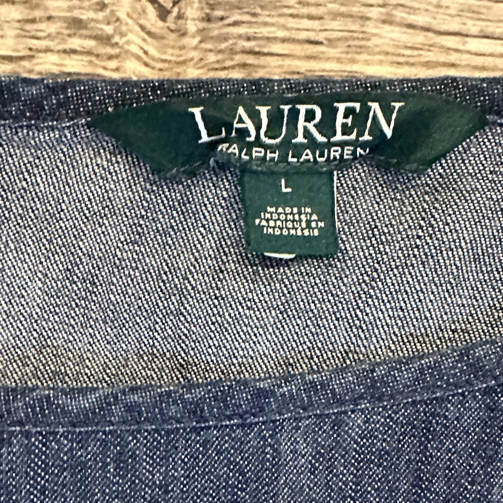 Lauren Ralph Lauren Women's Large Denim Blouse - Picture 3 of 7